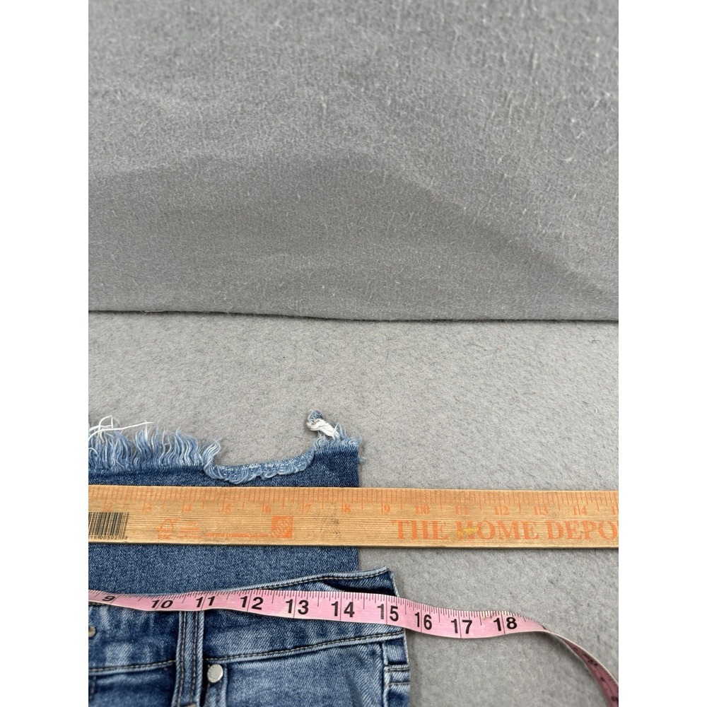 Liverpool Kennedy Straight Womens 4/27 Eco Blue Denim Cropped Frayed Hem Chic - Picture 9 of 14